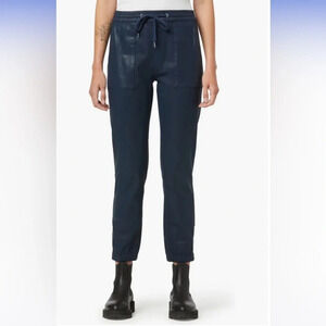 NWOT Hudson Coated Zipper Cuff Utility Jogger Pants Pageant Blue Casual Women XS
